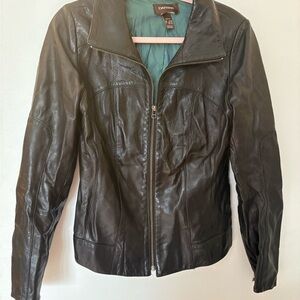Danier Black Perfect Fitted Leather Moto Jacket